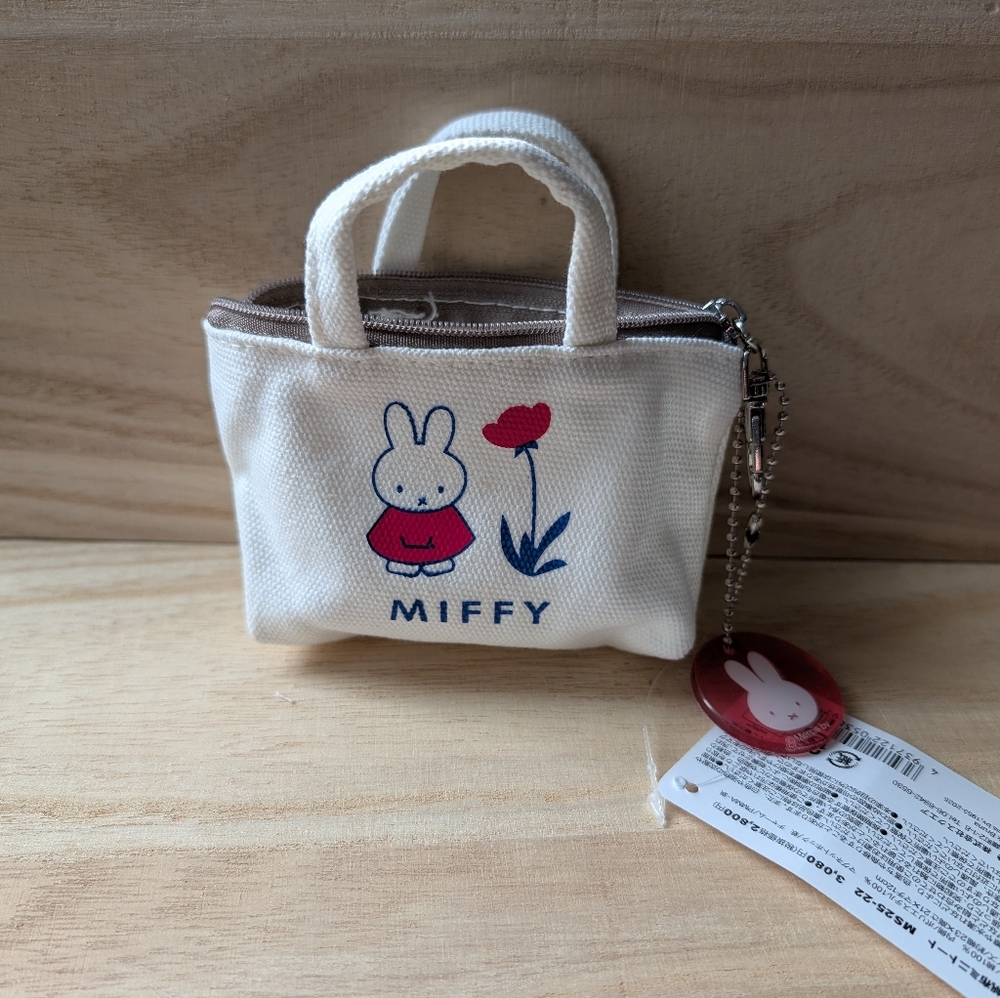 Miffy White Canvas Mini Tote, Coin Purse